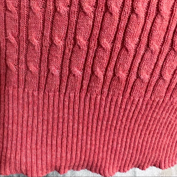Aeropostale 100% cotton thin fitted cable knit light sweater w/3/4 sleeves, M - Picture 7 of 9